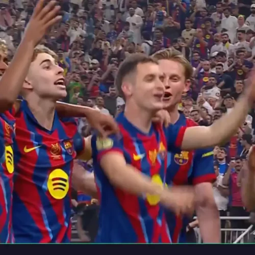 La polémica celebración del Barça tras ganar la Supercopa al Real Madrid: «¡A chupar, chupa, a tu casa!»