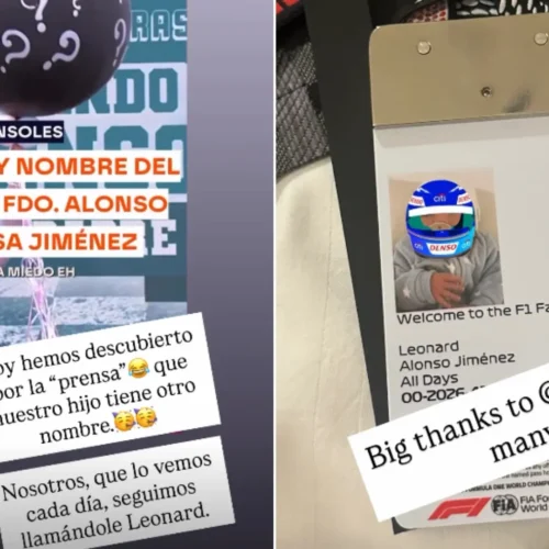 Alonso revela la primera imagen de su hijo y atiza a la prensa: «Nosotros seguimos llamándole Leonard»