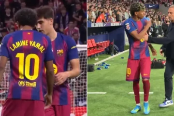 Enfado monumental de Lamine Yamal: no celebró el gol de Lewandowski y se fue sin saludar a Flick