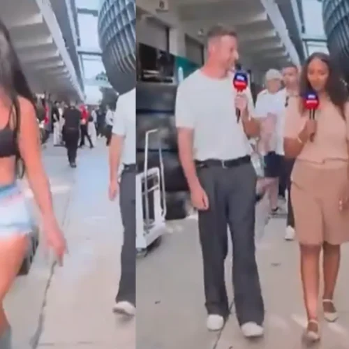 El vídeo viral del GP de Miami de F1: un cámara enfoca a la modelo Ivana Knoll en plena retransmisión