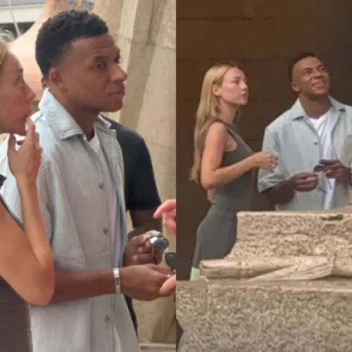 El plan cultural de Ester Expósito y Mbappé durante sus vacaciones de verano: la pareja visita la Sagrada Familia