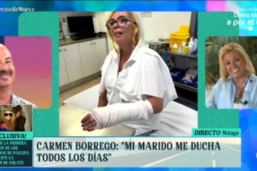 La divertida confesión de Carmen Borrego tras romperse la muñeca: «Lo bueno es que mi marido me ducha todos los días»